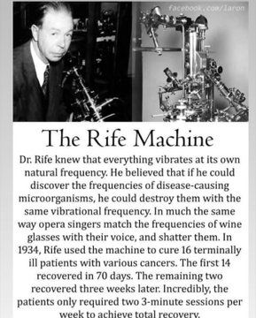 RIFE equipment — a historic device and frequency method